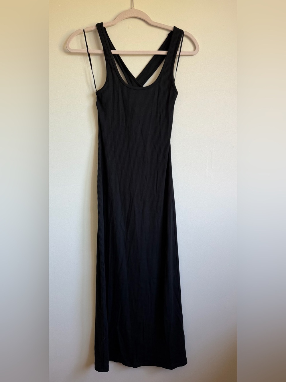 NWT - J. Crew  Women’s Black Maxi Dress with Cross-Back Straps